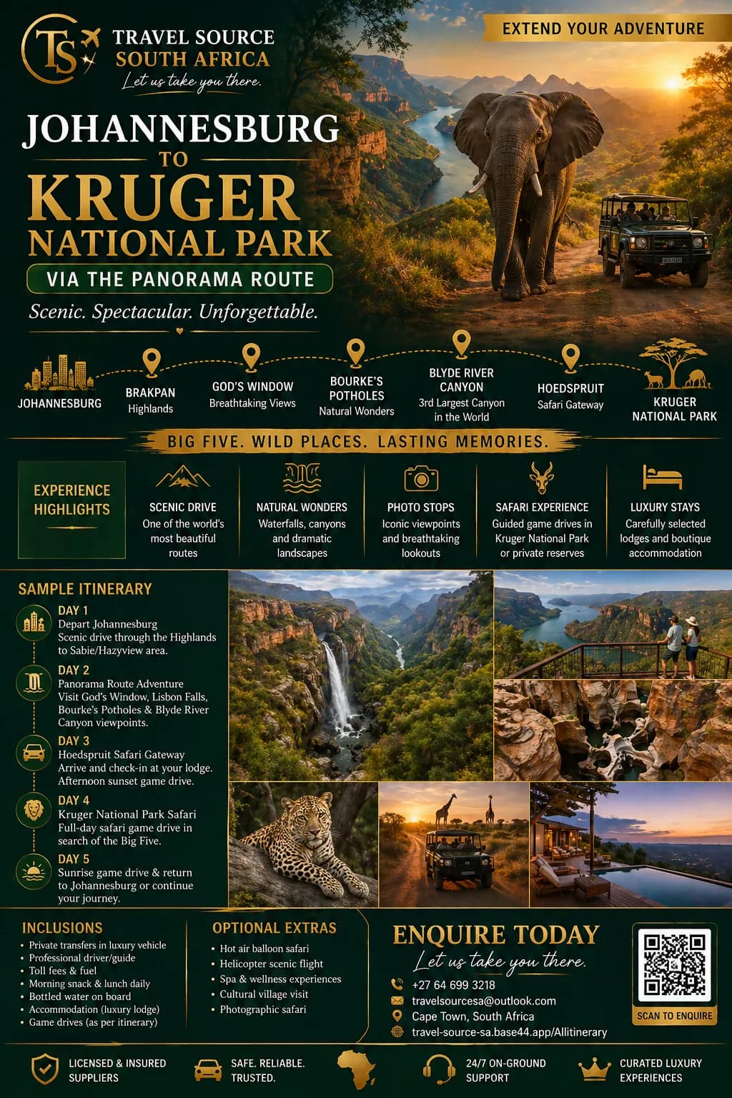 Johannesburg to Kruger — Panorama Route